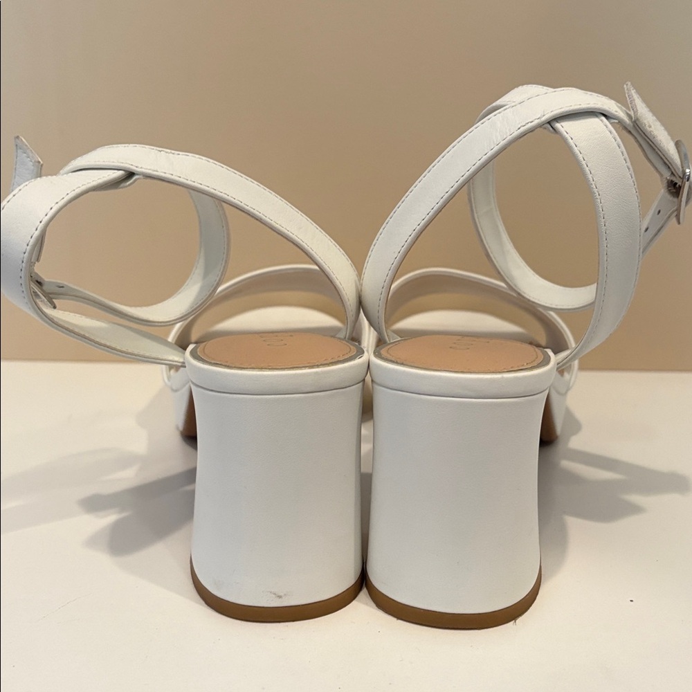 Copper Key White Block Heel Sandals - Picture 3 of 4